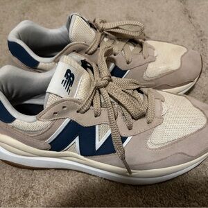 New Balance Beige and Navy Men's Sneakers